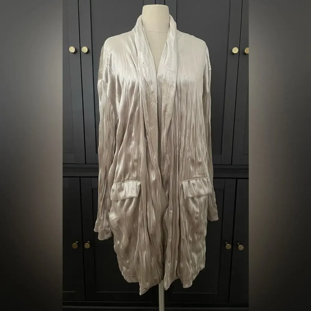 Zara Oversized Party Frock Open Blazer Crinkle Velvet‎ Like Material Size Small